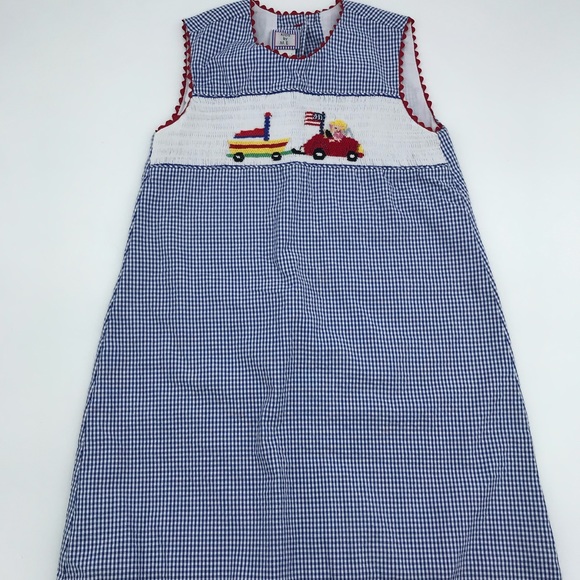 Vintage Other - Vintage Gingham Dress with cute embroidery